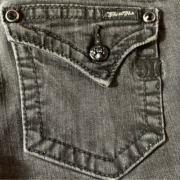 Miss Me Medium Wash Black Skinny Jeans Stretch Denim 31x29 Juniors Size 29 - Picture 10 of 16